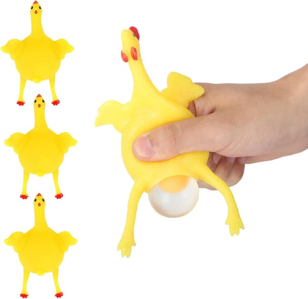 16cm Sjov Squishy Voksenlegetøj Kylling og Æg Stressaflastning
