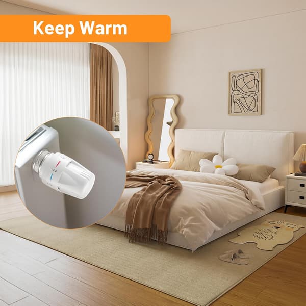 Sæt med 4 varmetermostater, termostatvarme M30 x 1,5, radiatortermostat, termostatventil termostathoved, termostathovedradiator
