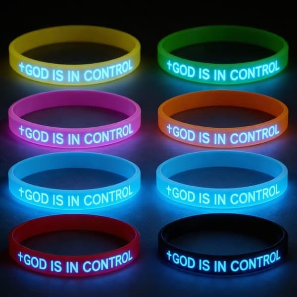 7 stycken motiverande gummiband som lyser i mörkret för lagaktiviteter
