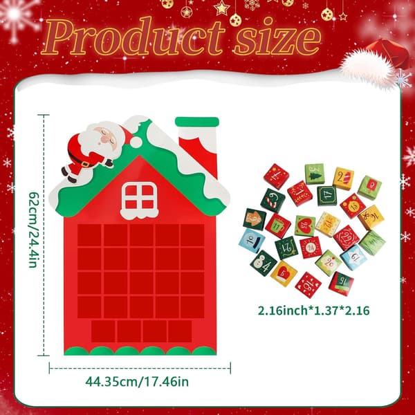 24-dagers Julekalender Snømannhus Kalender - Resirkulerbar Papirveggdekorasjon