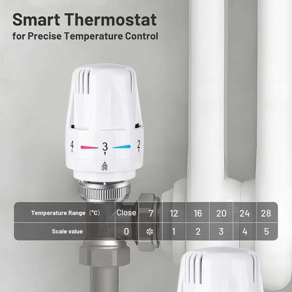 Sæt med 4 varmetermostater, termostatvarme M30 x 1,5, radiatortermostat, termostatventil termostathoved, termostathovedradiator