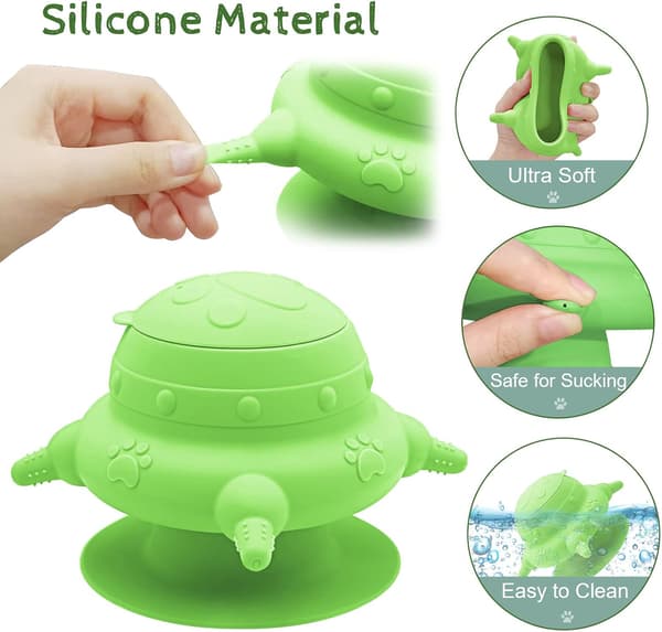 240 ml silikone hvalpefoder/ammestation, velegnet til flere hvalpe, killinger og babykaniner - inkluderer 4 ammeartikler (grøn). green