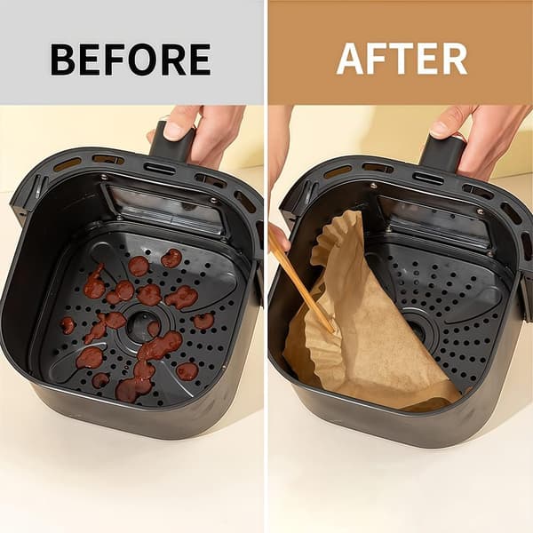 Air Fryer Pappersfoder, 100 st Bakplåtspappersfoder, Non-Stick och Oljesäkra för Enkel Rengöring/Fyrkantiga