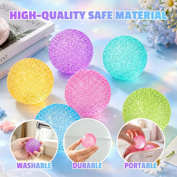 6-pak teksturerede squishy stressbolde, sensoriske fidget-legetøj til stress- og angstlindring, håndterapi-træningsbolde til børn og voksne, fest...