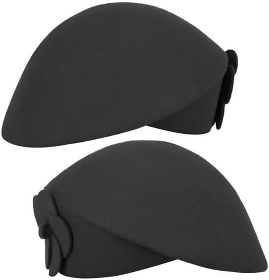 Baret - Damebaret - Uldblanding baret - Ensfarvet - Elastisk - Efterårsbaret - One Size Fits All