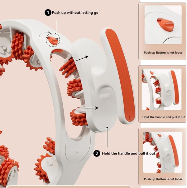 2026 Anti-cellulit Massagerulle - Handhållen Djupvävnadsmassage för Ben, Armar & Rygg, Ergonomisk & Resevänlig (Orange)