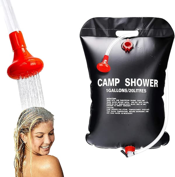 Camping solbruserpose, en bærbar bruserpose til udendørs rejser, vandreture og sommerbrusere.