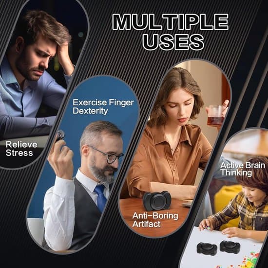 Fidget Spinner 3-i-1 Fidget-leketøy - 2 Stykker - Spinner, Slider og Pusher - Rustfrie Stållagre - Super Stabil Rotasjon - Reduserer Stress