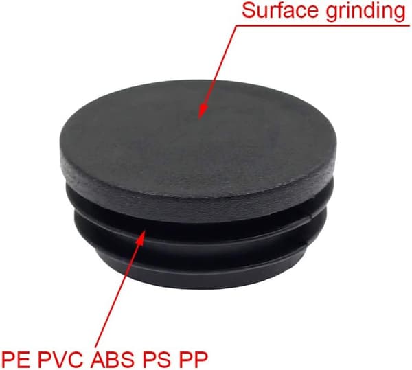 Rund plastikprop, 24 stk. sorte rørpropper stoleglidere runde endepropper møbelstol/benrørsbeskytterindsats (32 mm) 32