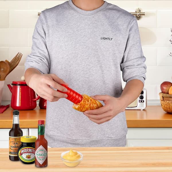 Pølsebor, pølsebrød, pølseverktøy, pølsebrød, mini-pølse (2 stk. rød)