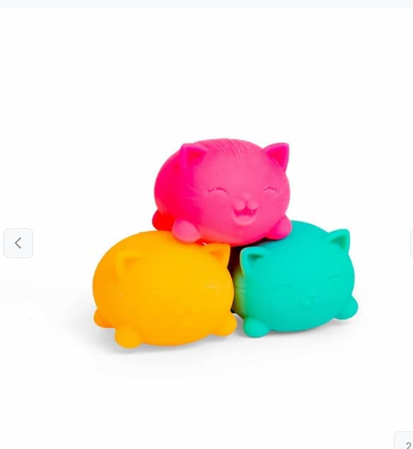 Cool Cats Squishy 3-pak katte-stressbolde, bløde klemmevenlige kattelegetøj, langsomt stigende fidget-legetøj til børn og voksne