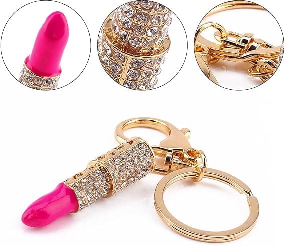 Læbestift Nøglering, Makeup Nøglering, Krystal Taske Charms til Damegave