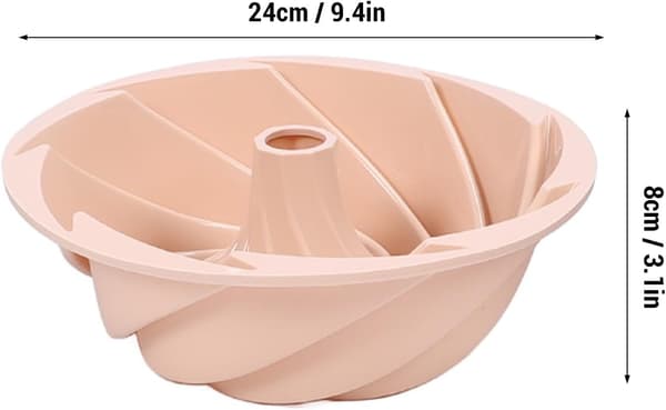 Tre-delt kakeform, silikonform, non-stick kakeform, riflet brødform for baking av donuts, muffins, kaker, kjeks og puddinger.