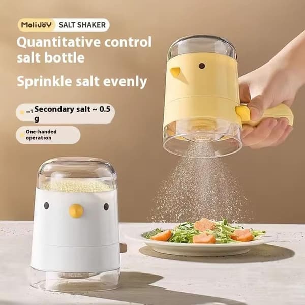 2 st Multifunktionell Saltkontroll- och Kryddflaska, Salt- och Pepparströare Exakt Kvantitativ Trycktyp, Rationskrydddispenser