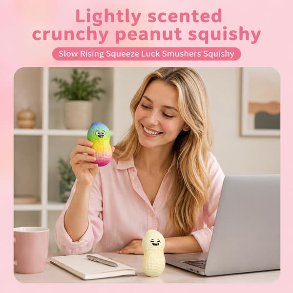 2-pak sprød jordnødde-squishy, langsomt stigende klemme-held-smushers-squishy