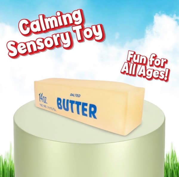 Sunny Days Squeezy Smör - Sensorisk Stresslindrande Klämleksak Gåva 24cm