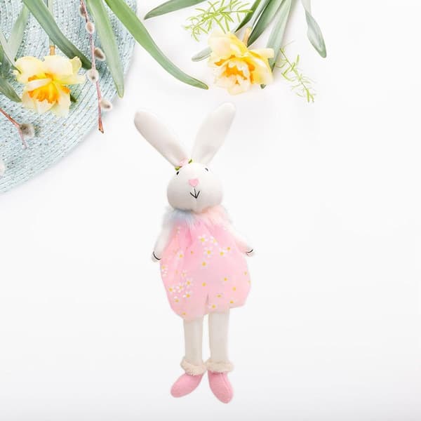 Påskeharedukke Kaninpynt Fyldt figur til hjem og kontor, pink Pink
