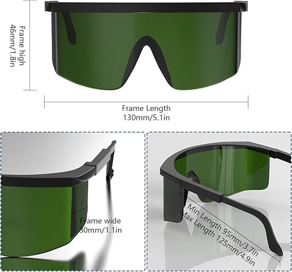 Rødt lysterapi-briller, øyebeskyttelse for solarium, vernebriller, øyebeskyttelse for fototerapi og laserhårfjerning.