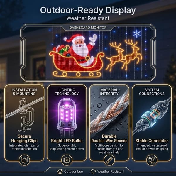 Smarta gardinlampor, 400 LED, 2x2 meter, app- och fjärrkontroll, juldekorationsbelysning