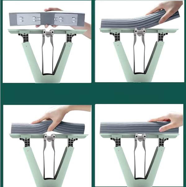 Gulvmoppe, Microfiber Flat Moppe med Integreret Vridesystem, Våd Tør og Støvmoppe til Hårdttræ, Laminat & Fliser (Hvid, Størrelse: 1 Stykke Klud)