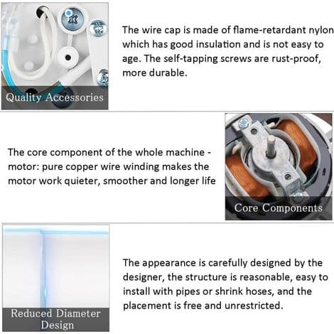 100 mm fläkt, 130 m³ luftutsugsfläkt
