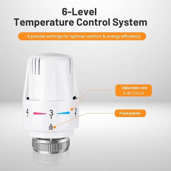 Sett med 4 varmetermostater, termostatvarme M30 x 1,5, radiatortermostat, termostatventil termostatventilhode, termostathode radiator