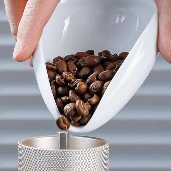 Keramisk kaffeskopa & temått - 10x7,5 cm vit porslinsdosering för kaffebönor & löst te