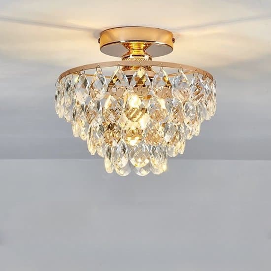 Retrokristallkrona lämplig för vardagsrum, sovrum, hall, minimalistisk hembelysning, taklampa, guld
