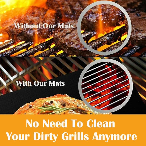 10-pack Grillmatta, Ugnsmatta, Bakmatta - Non Stick - 40x33 Svart