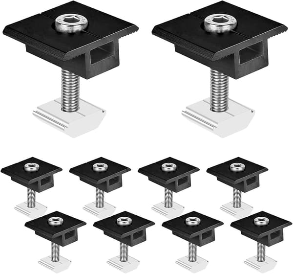 30 mm aluminium solpanelbeslag – 10-delt T-beslag til hurtig montering