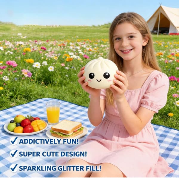 Dumpling Squishies, Glitter Dumpling Mystery Box, Fargerike Dumplings Stressballer Fidget Sensorisk, Påskekurvfyll Hvit