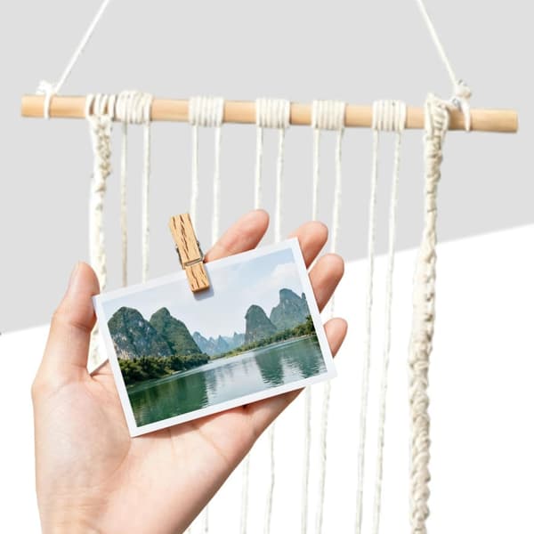 Hängande Fotodisplay Väggdekor, Vackra Minnen Bilder Foton Display Organizer Trä Rustika Ramar för Hem Sovrum Sovsal