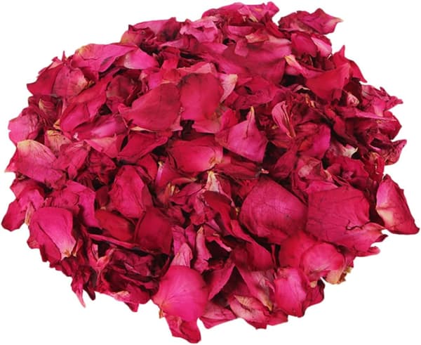 100g Tørrede Røde Rosenblade — Ideel til Aromatiske Blomsterbade, Fodbade og Afslappende Brusere