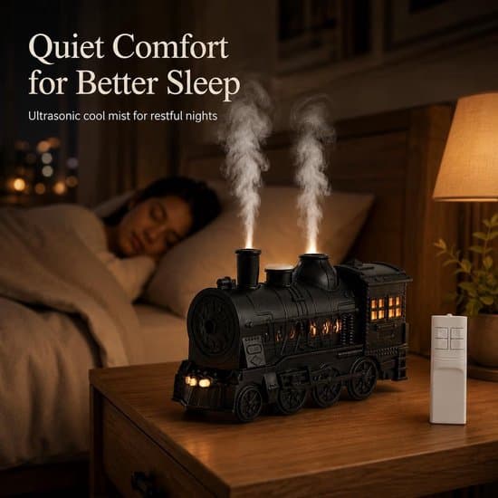 Tog Aroma Diffuser - 300ml Vintage Damptog Diffuser - Luftfukter med 2-farget LED-lys - 2 Tåkemoduser - Automatisk avslåing