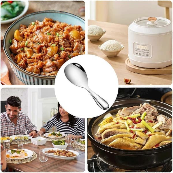 Ris-ske, ris-ske i rustfrit stål, stor fortykket ris-ske, non-stick spatel, husholdningsris-ske i rustfrit stål