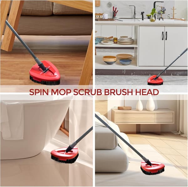 Sæt med 2 Spin Mop Refills — Kompatibel med EasyWring enkeltspandsystemer — Stive børster til badeværelser, køkkener, badekar, W2