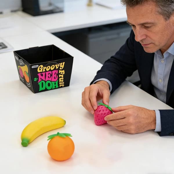 NeeDoh Groovy Fruit Nyheds Legetøj 3 stk/sæt Klem Stressbold Søde Sensoriske Frugt Squishy Legetøj Til Bar Et Sæt