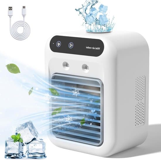 bärbar luftkonditionering-Bärbar luftkonditionering utan dränering-bärbar luftkonditionering för sovrum-25W Mini bärbar luftkonditionering-2 kalla luftströmmar
