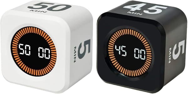 Interaktiv Digital Pomodoro-timer Unik Hexagonal Design för att Förbättra Fokus i Barnaktiviteter White