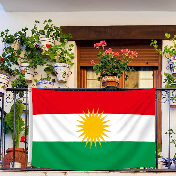 Kurdisk Flag 150×90 cm – Perfekt til Demonstrationer & Begivenheder