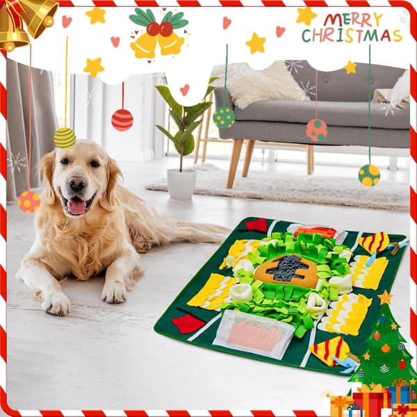 Stor 61x81 cm Snusemåtte til Hunde - Interaktivt Slow Feeder Puzzle til Angstdæmpning & Mental Stimulation, Alle Racer