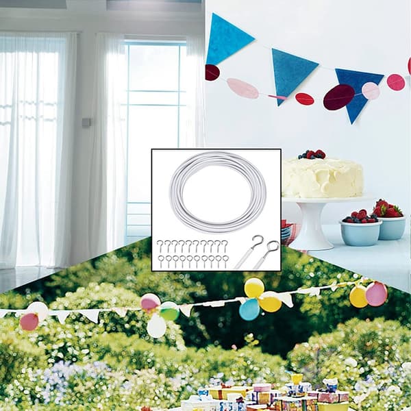 Hvit gardinwire 10M gardinwire Hvit gardinwire med gardin