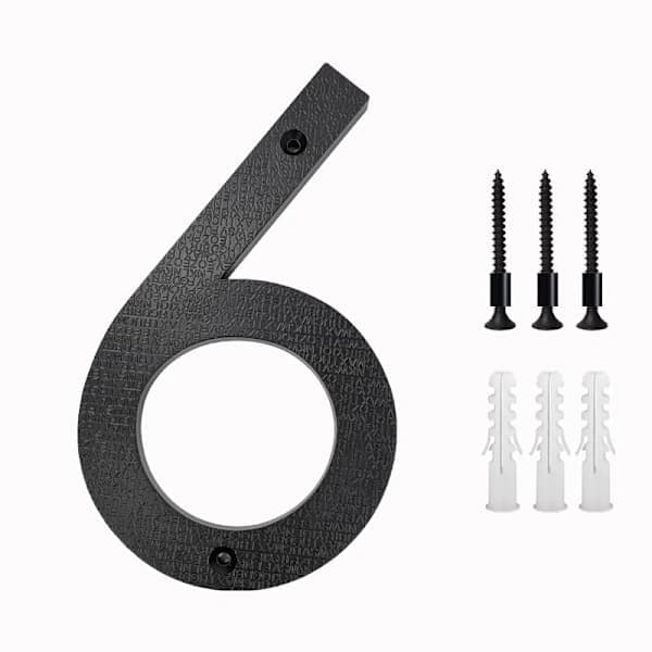 Stort sort husnummer, 20 cm, flydende husnummerskilt, 3D-effekt ABS-plast gade-/dørnummer kompatibelt med kontorer, postkasser, garager