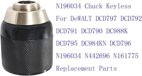 Nøglefri borepatron N196034 til DeWALT DCD797 DCD792 DCD791 DCD790 DC988K DCD795 DC984KN DCD796 N196034 N161775 N442696