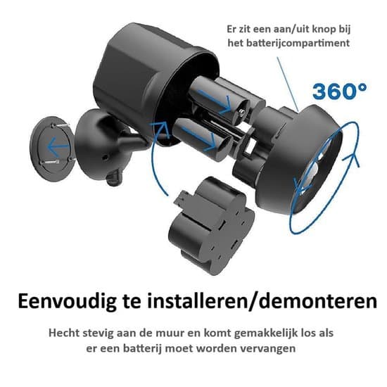 LED Nighthawk Udendørs Væglampe - Med Bevægelsessensor - Automatisk - Sort