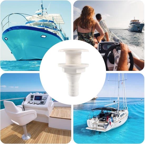 Genomföring / Slanganslutning – Golv-/Däckdränering – Yachter, Båtar, Kajaker – Effektiv Vattenavrinning – 19mm / 29mm – Vit