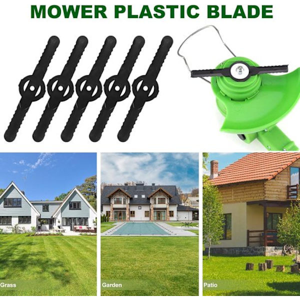 60 erstatningsblader – 5 mm trimmer – tilbehør til elektriske gressklipperblader – kompatibel med forskjellige batteridrevne gresstrimmere – gresstrimmer