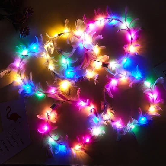 6-pakning LED-pannebåndsett – LED-pannebånd – Lysende blomsterkrans – Dekor – Lysende festhodeplagg