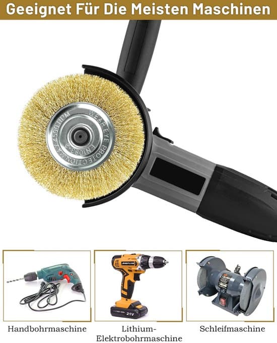 Fugebørstesæt (6 dele), stålbørster til Multibrush & Weedbrush, Ø 11,5 cm, havetilbehør til overfladerensning, mos, døde rester og ukrudt.