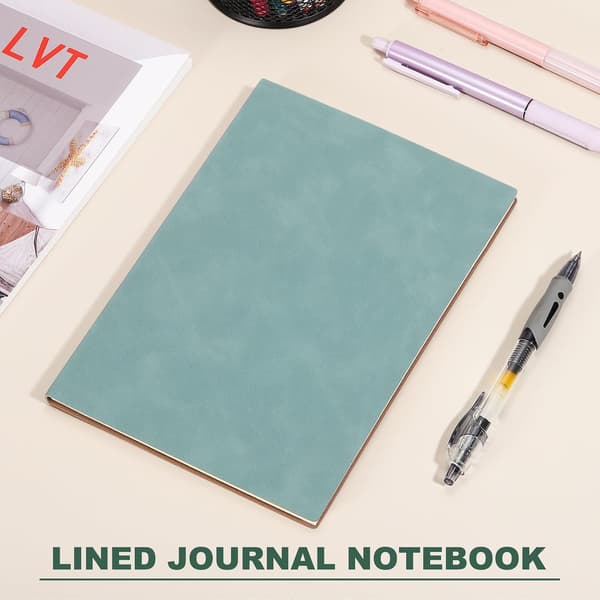 Linjeret notesbog 8,3\" x 5,7\", A5 160 sider journaliseringsnotesbøger 80 GSM tykt papir, blød PU-læder dagbogsbog til kvinder mænd arbejdsnoter
